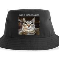 Rage Is Consuming Me Silly Staring Cat Meme Sustainable Bucket Hat