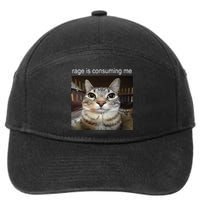 Rage Is Consuming Me Silly Staring Cat Meme 7-Panel Snapback Hat