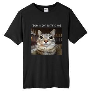 Rage Is Consuming Me Silly Staring Cat Meme Tall Fusion ChromaSoft Performance T-Shirt