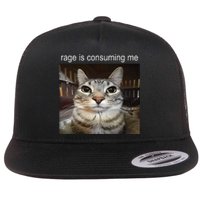 Rage Is Consuming Me Silly Staring Cat Meme Flat Bill Trucker Hat