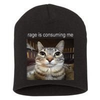 Rage Is Consuming Me Silly Staring Cat Meme Short Acrylic Beanie