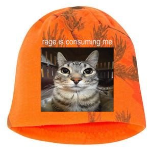 Rage Is Consuming Me Silly Staring Cat Meme Kati - Camo Knit Beanie