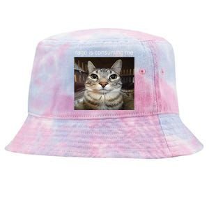 Rage Is Consuming Me Silly Staring Cat Meme Tie-Dyed Bucket Hat