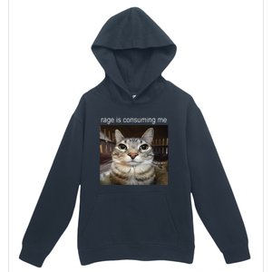 Rage Is Consuming Me Silly Staring Cat Meme Urban Pullover Hoodie