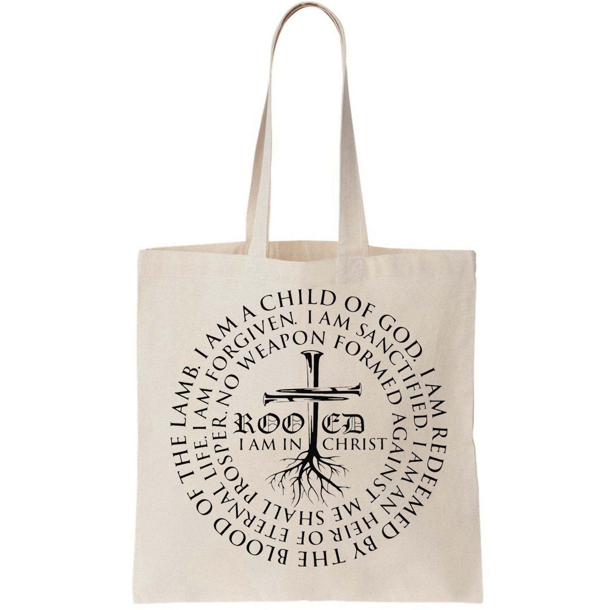 Rooted in Christ Religious Christian Jesus Vintage Bag