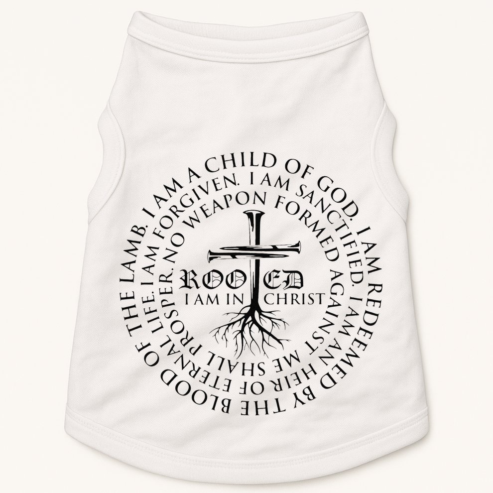 Rooted in Christ Religious Christian Jesus Vintage Doggie Tank