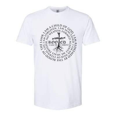 Rooted in Christ Religious Christian Jesus Vintage Softstyle® CVC T-Shirt