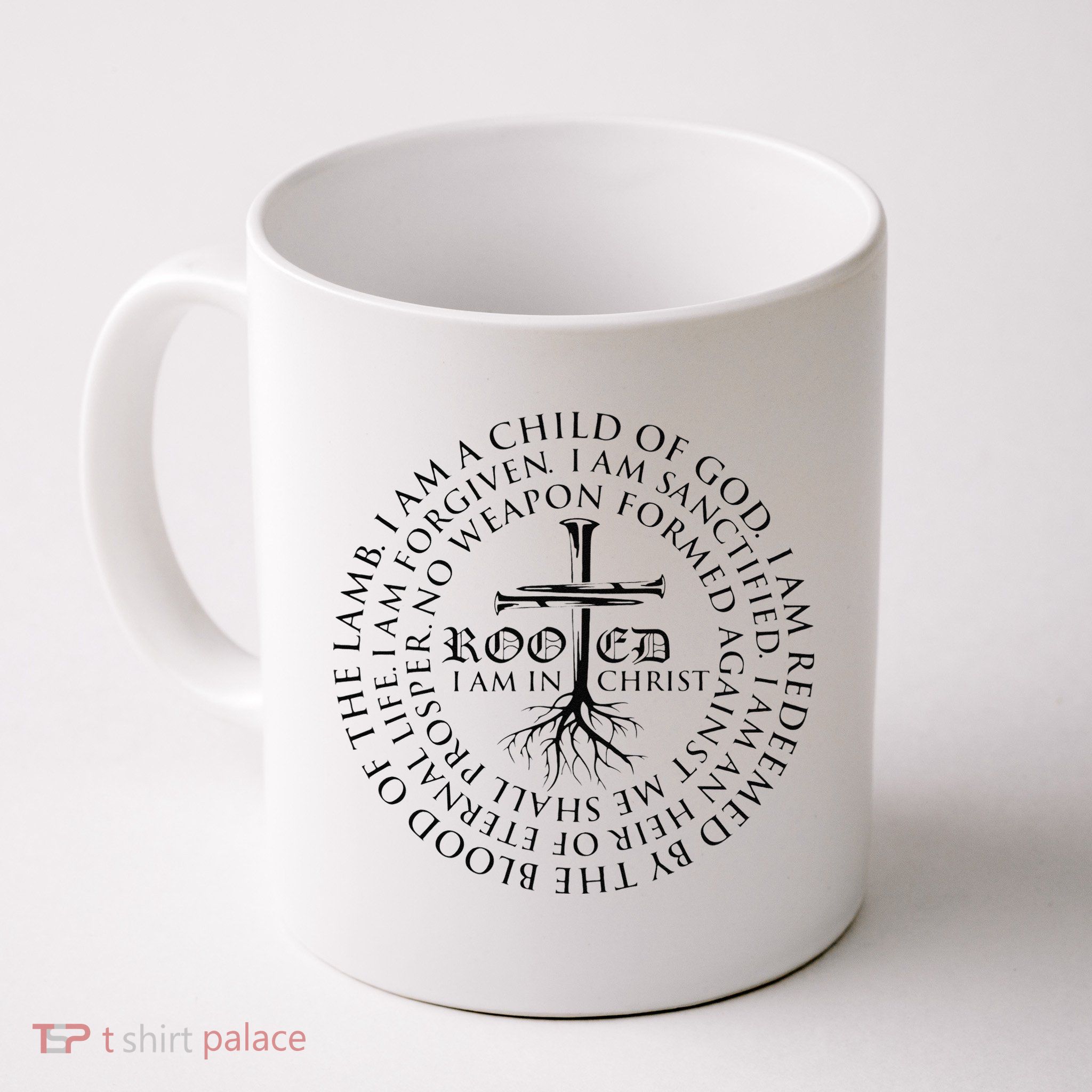 Rooted in Christ Religious Christian Jesus Vintage Mug