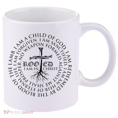 Rooted in Christ Religious Christian Jesus Vintage 11oz C Handle Ceramic Mug