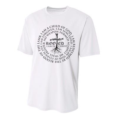 Rooted in Christ Religious Christian Jesus Vintage Performance Sprint T-Shirt