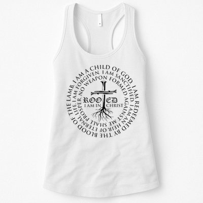 Rooted in Christ Religious Christian Jesus Vintage Womens Tank Top
