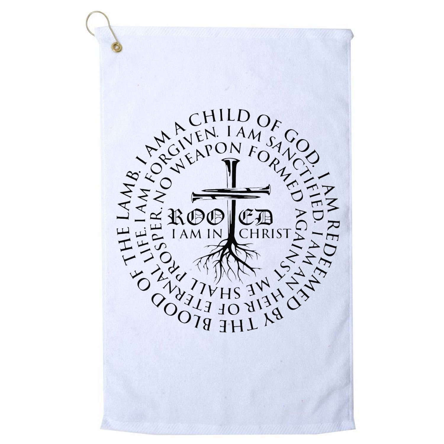 Rooted in Christ Religious Christian Jesus Vintage Golf Towel