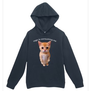 Rage Is Consuming Me Silly Staring Cat Meme Urban Pullover Hoodie