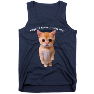 Rage Is Consuming Me Silly Staring Cat Meme Tank Top