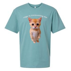 Rage Is Consuming Me Silly Staring Cat Meme Sueded Cloud Jersey T-Shirt