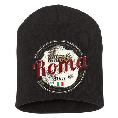 Rome Italy Colosseum Vintage Souvenir Short Acrylic Beanie