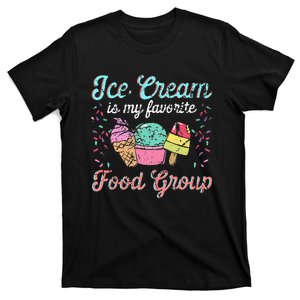 Retro Ice Cream Is My Favorite Food Group Ice Cream Saying T-Shirt