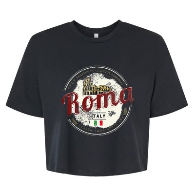 Rome Italy Colosseum Vintage Souvenir Bella+Canvas Jersey Crop Tee