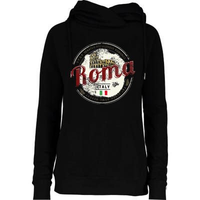 Rome Italy Colosseum Vintage Souvenir Womens Funnel Neck Pullover Hood