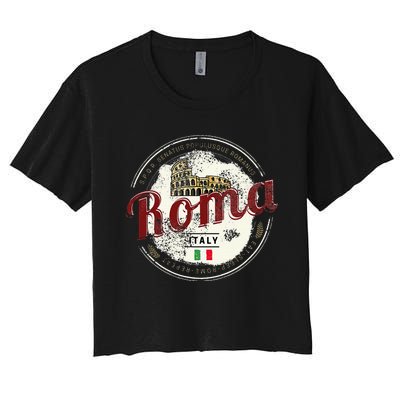 Rome Italy Colosseum Vintage Souvenir Women's Crop Top Tee