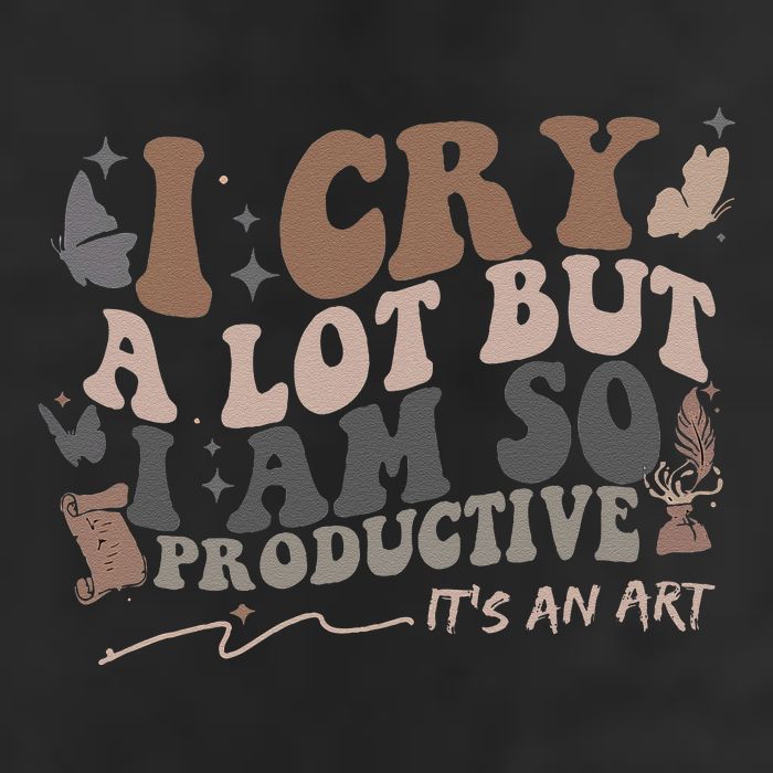 Retro I Cry A Lot But I Am So Productive Funny Trending Meme Adult Drive Performance Visor