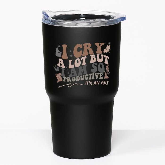Retro I Cry A Lot But I Am So Productive Funny Trending Meme Tumbler