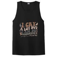 Retro I Cry A Lot But I Am So Productive Funny Trending Meme PosiCharge Competitor Tank