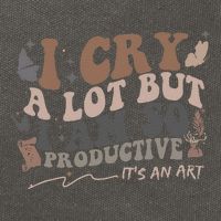 Retro I Cry A Lot But I Am So Productive Funny Trending Meme Cotton Canvas Backpack