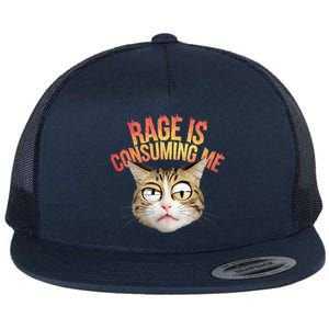 Rage Is Consuming Me Cat Flat Bill Trucker Hat