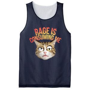 Rage Is Consuming Me Cat Mesh Reversible Basketball Jersey Tank