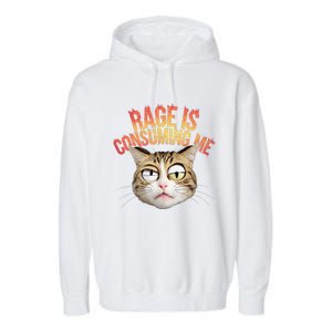 Rage Is Consuming Me Cat Garment-Dyed Fleece Hoodie