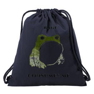 Rage Is Consuming Me Meme Frog Meme Drawstring Bag