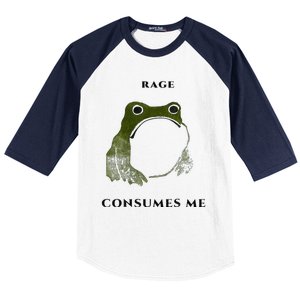 Rage Is Consuming Me Meme Frog Meme Baseball Sleeve Shirt