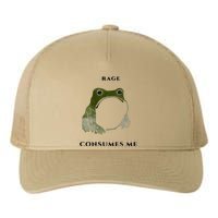 Rage Is Consuming Me Meme Frog Meme Yupoong Adult 5-Panel Trucker Hat