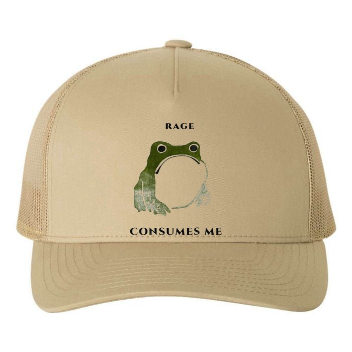 Rage Is Consuming Me Meme Frog Meme Yupoong Adult 5-Panel Trucker Hat