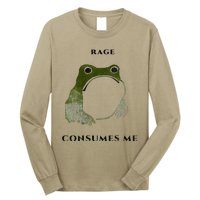 Rage Is Consuming Me Meme Frog Meme Long Sleeve Shirt