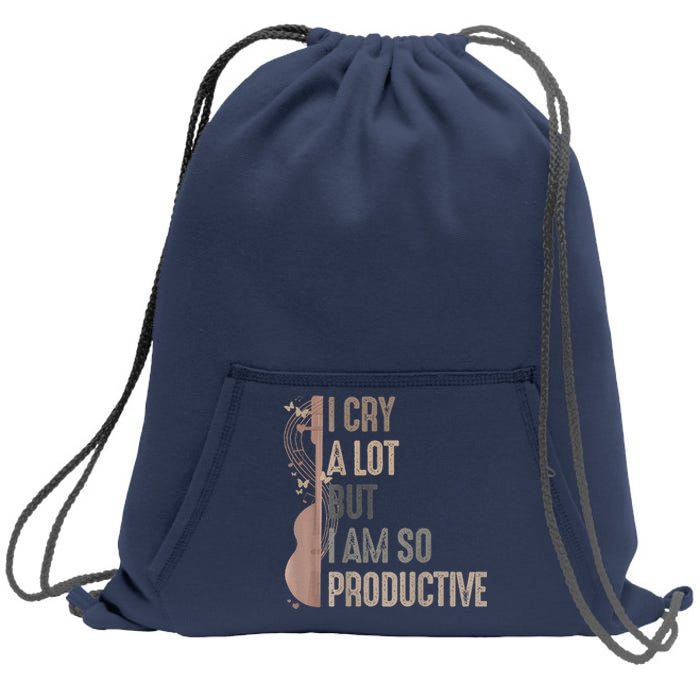 Retro I Cry A Lot But I Am So Productive Funny Trending Meme Sweatshirt Cinch Pack Bag