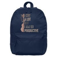 Retro I Cry A Lot But I Am So Productive Funny Trending Meme 16 in Basic Backpack