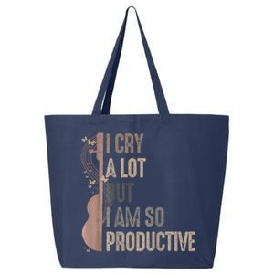 Retro I Cry A Lot But I Am So Productive Funny Trending Meme 25L Jumbo Tote