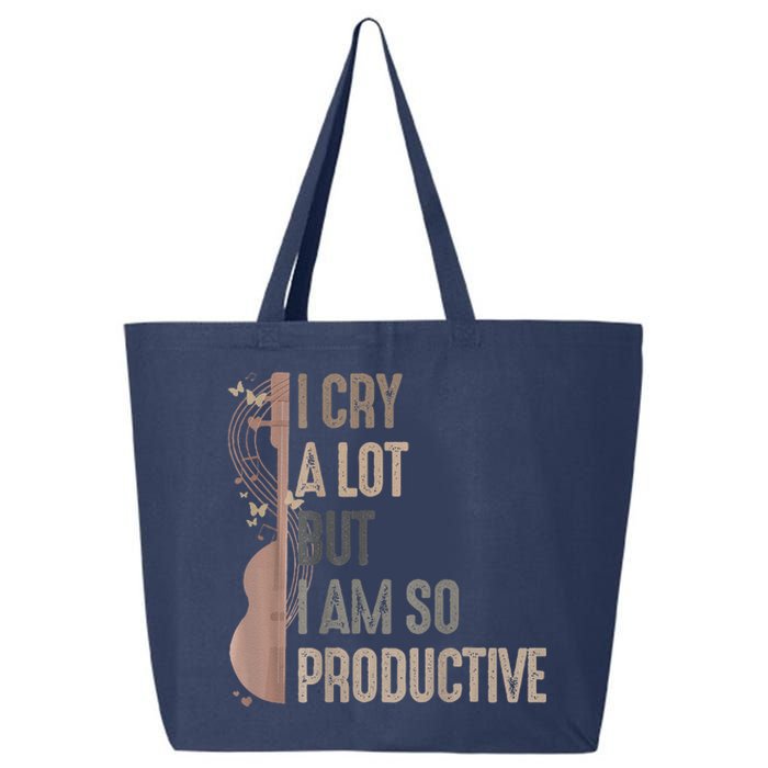 Retro I Cry A Lot But I Am So Productive Funny Trending Meme 25L Jumbo Tote