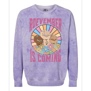 Roevember Is Coming Feminist Vote Flower Floral Colorblast Crewneck Sweatshirt