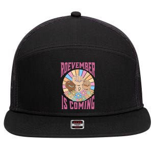 Roevember Is Coming Feminist Vote Flower Floral 7 Panel Mesh Trucker Snapback Hat