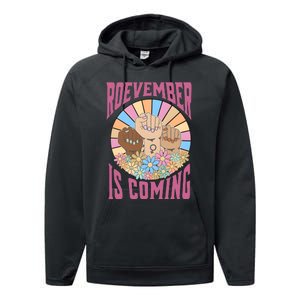 Roevember Is Coming Feminist Vote Flower Floral Performance Fleece Hoodie