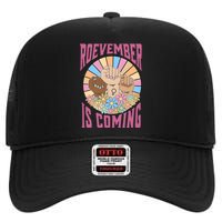 Roevember Is Coming Feminist Vote Flower Floral High Crown Mesh Back Trucker Hat