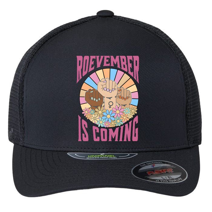 Roevember Is Coming Feminist Vote Flower Floral Flexfit Unipanel Trucker Cap