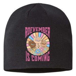 Roevember Is Coming Feminist Vote Flower Floral Sustainable Beanie