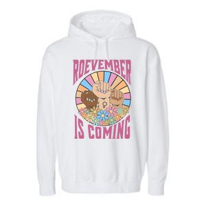 Roevember Is Coming Feminist Vote Flower Floral Garment-Dyed Fleece Hoodie