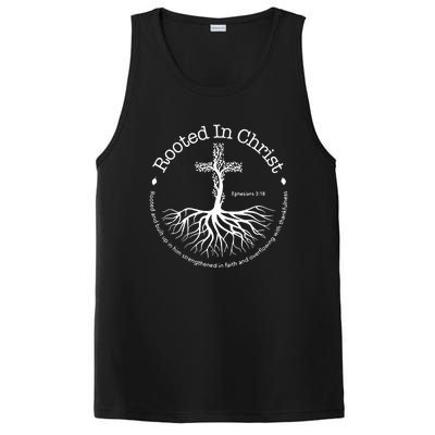 Rooted In Christ Cross Pray God Bible Verse Christian PosiCharge Competitor Tank