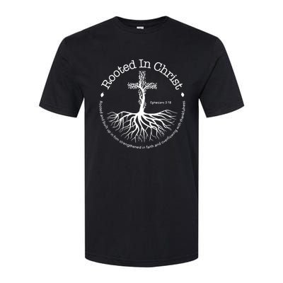 Rooted In Christ Cross Pray God Bible Verse Christian Softstyle® CVC T-Shirt