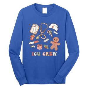 Retro Icu Crew Christmas Nurse Intensive Critical Unit Xmas Great Gift Long Sleeve Shirt